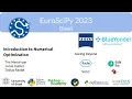 EuroSciPy 2023 - Introduction to numerical optimization