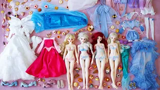 PRINCESS Aurora Elsa Ariel Cinderella BJD DOLL Unboxing dressup お姫様 プリンセス 着せ替え ドール