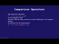 PRES1 COMPARISON OPERATORS - COMPARISON OPERATORS IN PYTHON