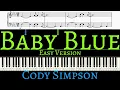 Cody Simpson - Baby Blue | EASY piano cover by Pianotato