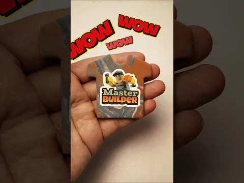 Burnt orange + sage marble + Master Builder sticker #satisfying #clay #shorts