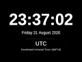 LIVE UTC Clock Coordinated Universal Time Global Standard Time Reference