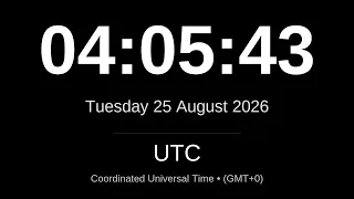 LIVE UTC Clock Coordinated Universal Time Global Standard Time Reference