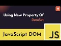 JAVASCRIPT DOM - DataSet Property 2024 ST Sabbir