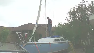 Mast Raising Stepping with Furling Quick Release Turnbuckles Catalina 22