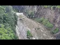The gorge of Fall Creek view from a suspension bridge at Cornell University in Ithaca NY