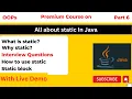 Static Keyword in Java All about static OOPs Static Block Hindi Java