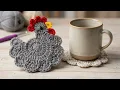 How to Crochet Cute Chicken Coasters Easy Tutorial