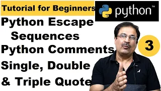 Escape Sequence Characters In Python 3 Multi Line Comment Python 3 Python Single Double Quotes