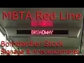 MBTA Red Line Bombardier Signage Announcements and Departure from Downtown Crossing