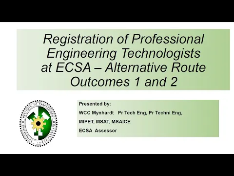 Download MP3 Registration of Technologists at ECSA - Alternative Route Outcomes 1 & 2