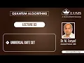 Lecture 3 Universal quantum gate sets