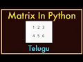 Creating A Matrix In Python Matrix Traversal in Python Telugu
