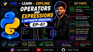Operators and Expressions 1 Arithmetic Operators Ep-61