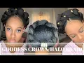 HOW TO GODDESS HALO BRAID ON TYPE 4 HAIR CROWN BRAID W KANEKALON HAIR TUTORIAL