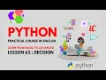 Python Practical Course in English Class 62 python decision tree