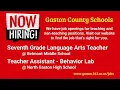 Gaston County Schools Job Openings