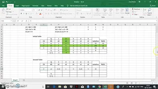 Simplex on Excel Worksheet