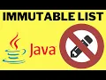 HOW TO MAKE A JAVA LIST IMMUTABLE EXAMPLE CODE UNMODIFIABLELIST JAVA CODE DEMO InterviewDOT