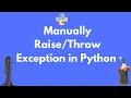 Manually raising throwing an exception in Python