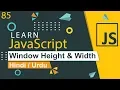 JavaScript Window Height Width Method Tutorial in Hindi Urdu