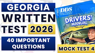 Georgia DMV Written Test 2026 - GA Written Test Practice 40 Handbook Questions