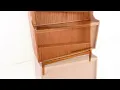 Povl Dinesen Mid Century Teak Tambour Door Secretary Bookcase Cabinet