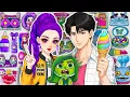 Download Lagu Paper DIY💖Unboxing KPOP DEMON RUMI \u0026 JINU Parent👰🏻‍♀️ Skincare Makeup 💄Inside Out Disgust |Tana Cube