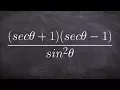 Applying the pythagorean and quotient identities to simplify a trig expression