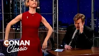 amy sedaris brought a lot of clips late night with conan o brien