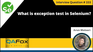 What is exception test in Selenium Selenium Interview Question