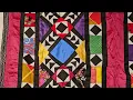 Vintage Uzbek Silk Quilt in Red Turquoise Ivory Black Green Yellow thepersianknot SKU 1671
