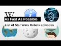 List of Star Wars Rebels episodes As Fast As Possible