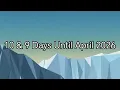 10 9 Days Until April 2026 March 22nd 23rd 2026
