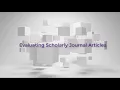 Evaluating Scholarly Journal Articles
