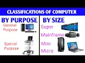 Classifications of computer by Purpose and Size