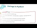 Strings in Python up to String operations Class 7 CBSE Academic Year 2025