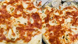 طريقة عمل مكرونة وايت صوص بالجمبري المطعم مع الشيف محمد حامد 