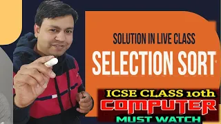 Selection Sort in Java Java Selection Sort program by yp computer classes