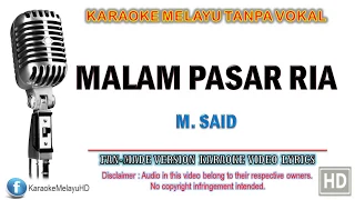 m said malam pasar ria karaoke tanpa vokal minus one lirik video hd