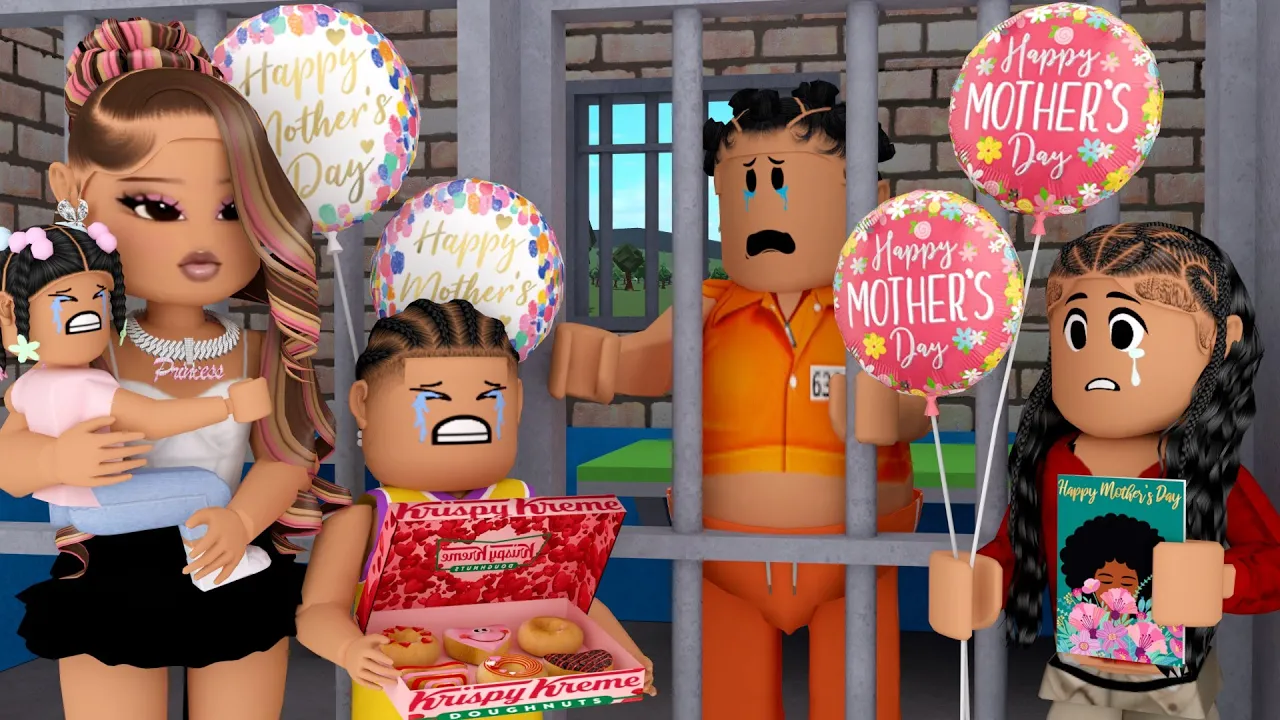 THE KIDS VISIT THEIR MOM IN JAIL FOR MOTHERS DAY!! *DRAMA!!* | Bloxbrg Family Roleplay