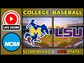 LIVE McNeese Cowboys vs LSU Tigers NCAA College Baseball Scoreboard Feb 24 2026 Stats Box