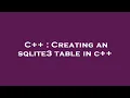 C Creating an sqlite3 table in c