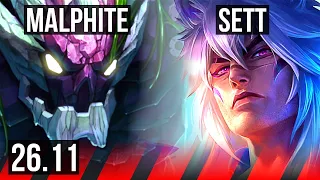 MALPHITE vs SETT TOP 48K damage Good KDA 19 KR Master 26 11