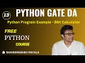 PYTHON Python Program Example BMI Calculator Ravindrababu Ravula