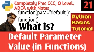 Default Parameter Value Hindi What is Default Parameter Value in Python Hello DHIRENDRA