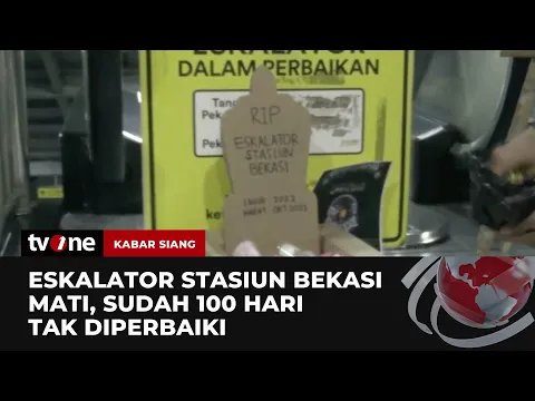 Eskalator Stasiun Bekasi Mati, Penumpang Beri Karangan Bunga
