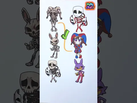 Find a right Skeleton for Digital Circus Heroes 💜#digitalcircus#pomni#jax#ragatha#papercraft#tadc