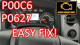 How to fix P00C6 P0087 P0627 engine codes 2013 Ford F-150