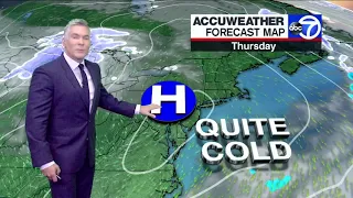 Sam Champion NYC weather forecast Rain and warm then cold and snow